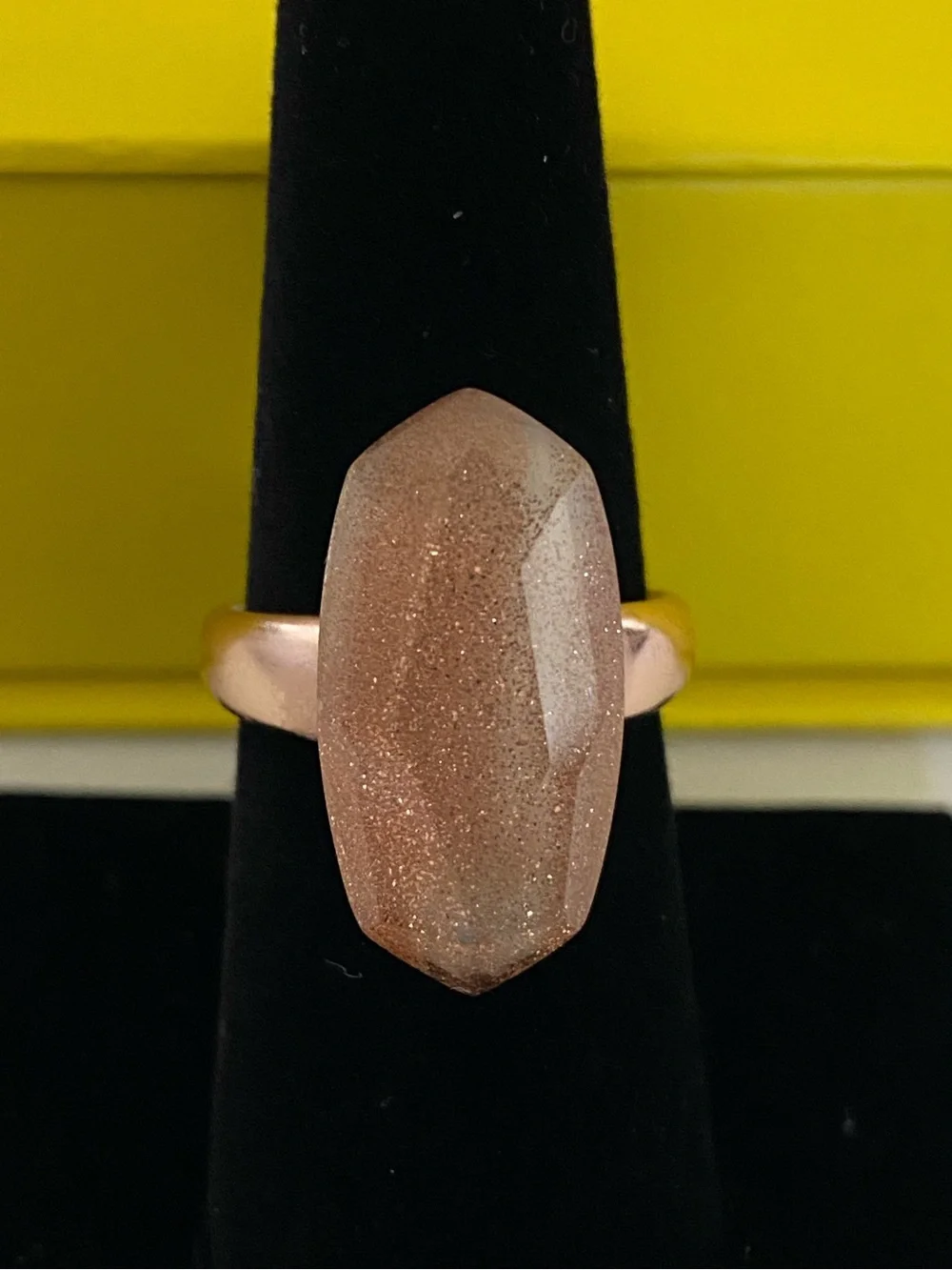 Kendra Scott Dani Cocktail Ring Rose Gold Large Pink Drusy Oval Stone NEW Sz: 7